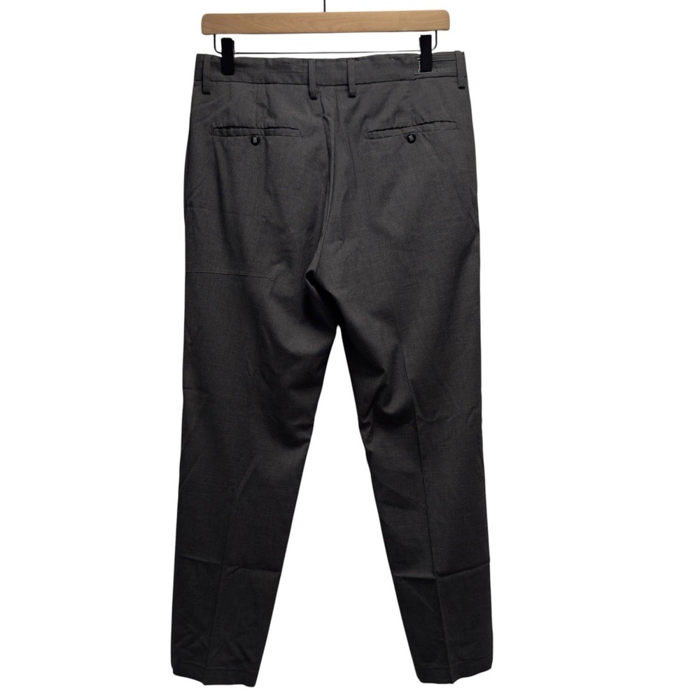 Burberry TB Monogram Mens Sz 30 (26.5 Inseam) Gray Wool Straight Leg Dress Pants - Picture 7 of 8